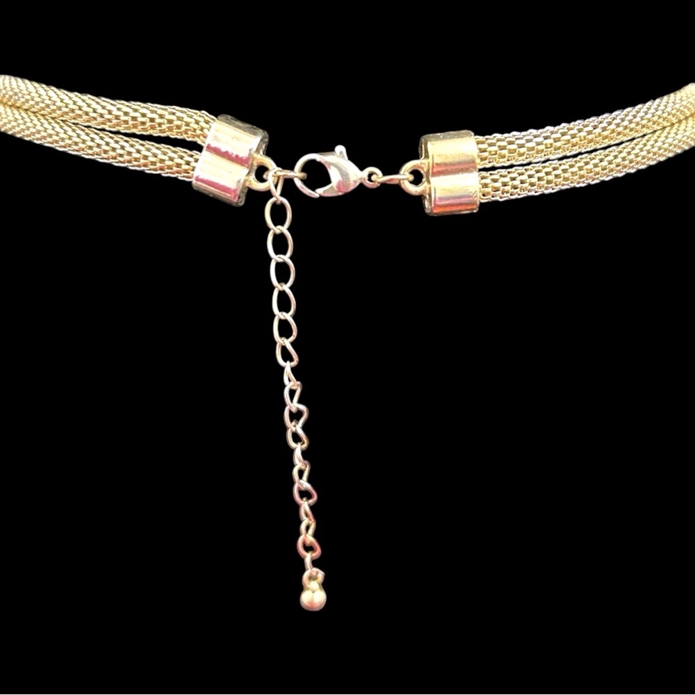 LOUIS VUITTON Padlock & Key w/Vintage Unbranded 24K Gold Filled Double Necklace - Picture 7 of 10